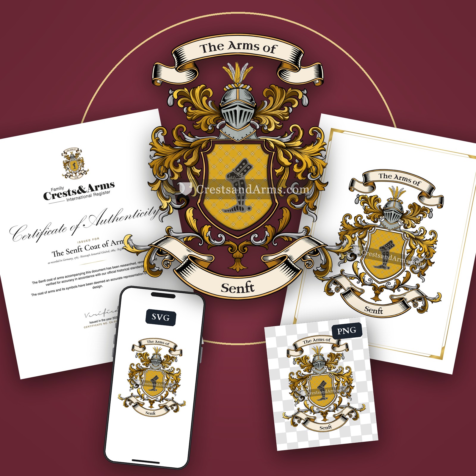 The Senft arms on the coat of arms — digital pack