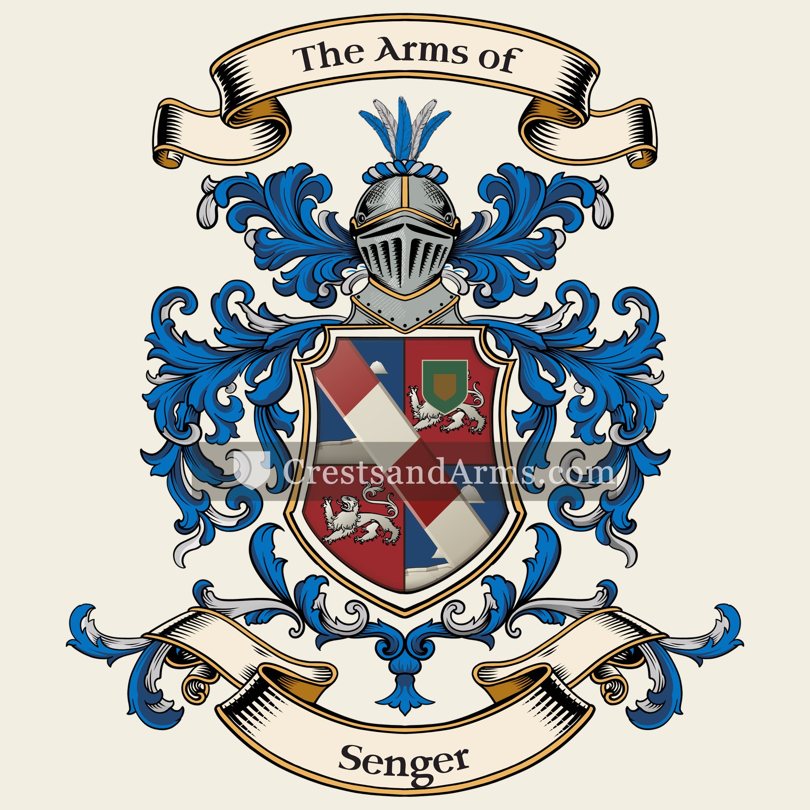 The Senger coat of arms, drawn from the recorded blazon