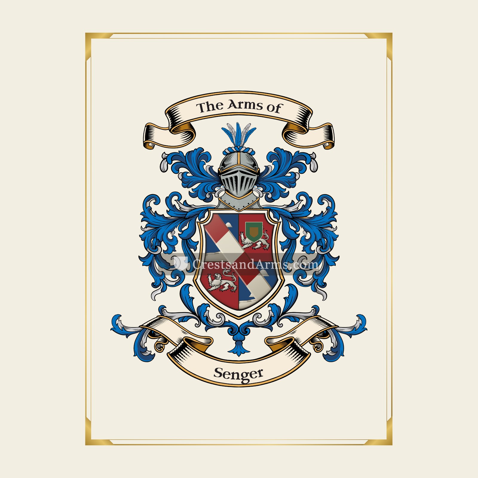 With gold border