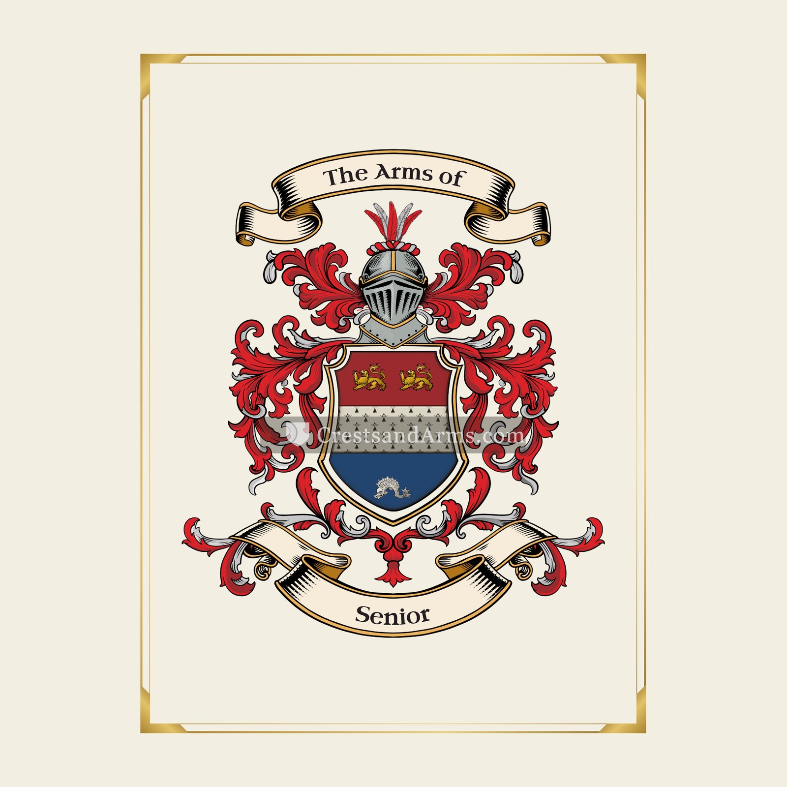 With gold border