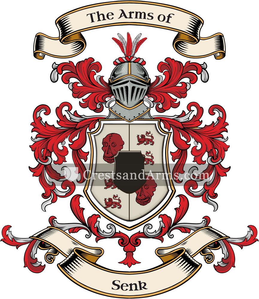 The Senk coat of arms, drawn from the recorded blazon