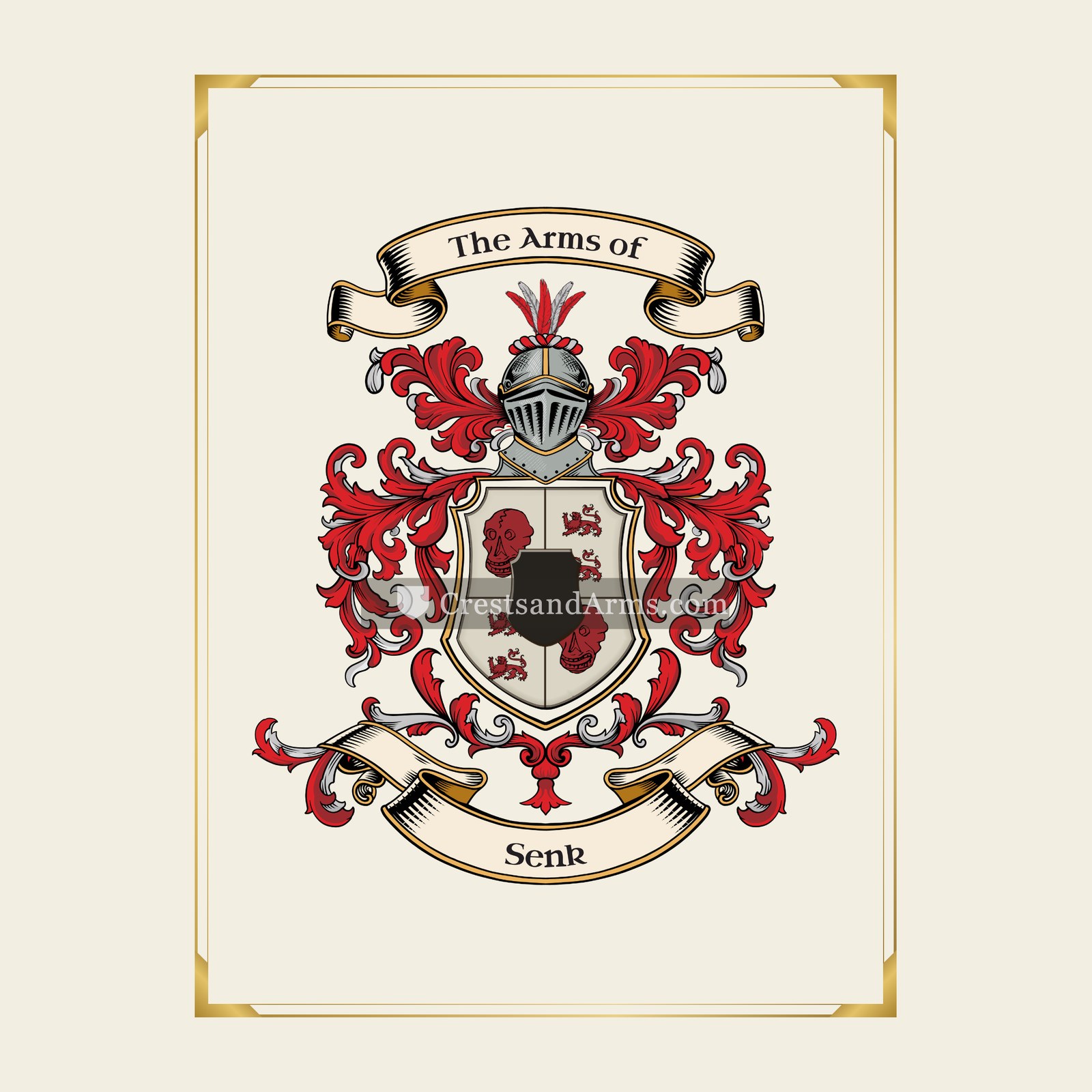 With gold border