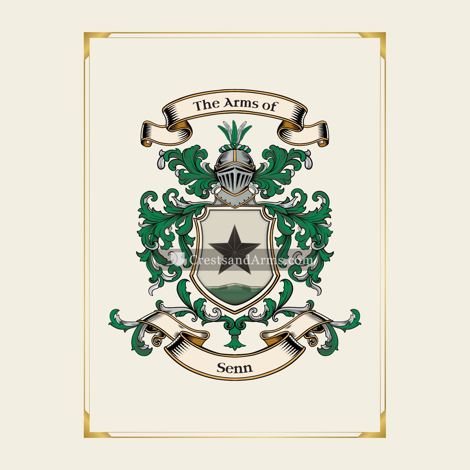 With gold border