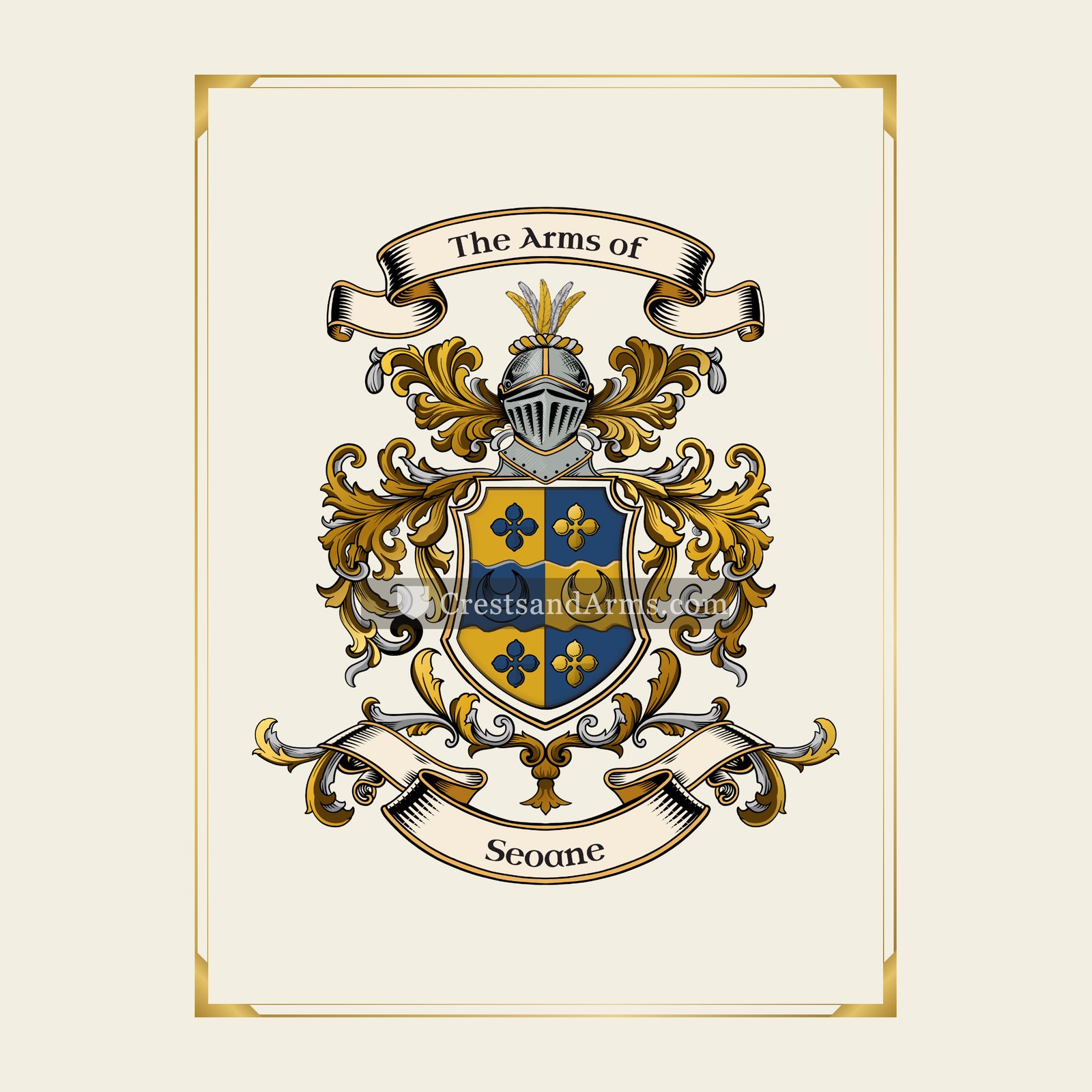 With gold border