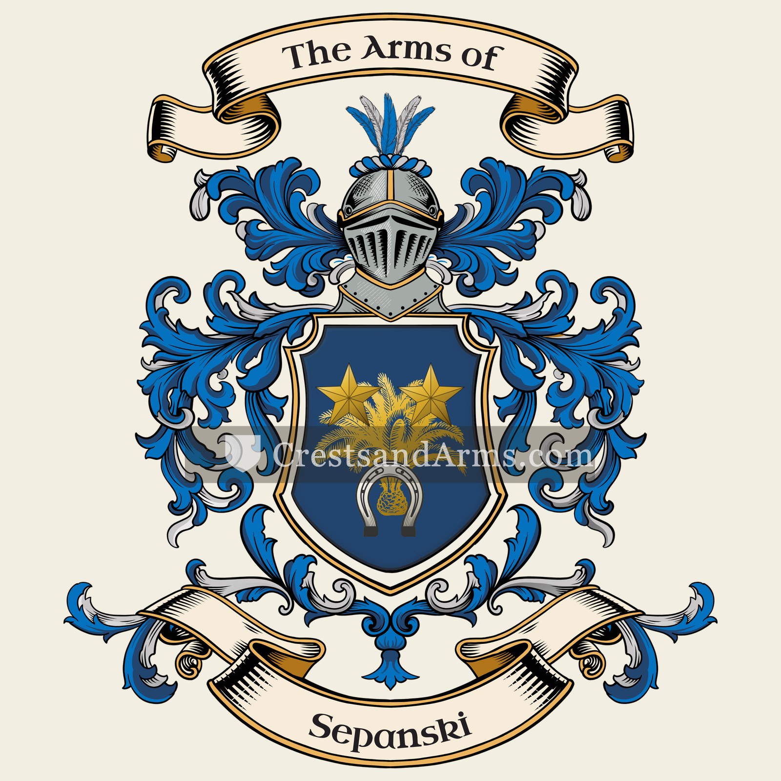 The Sepanski coat of arms, drawn from the recorded blazon