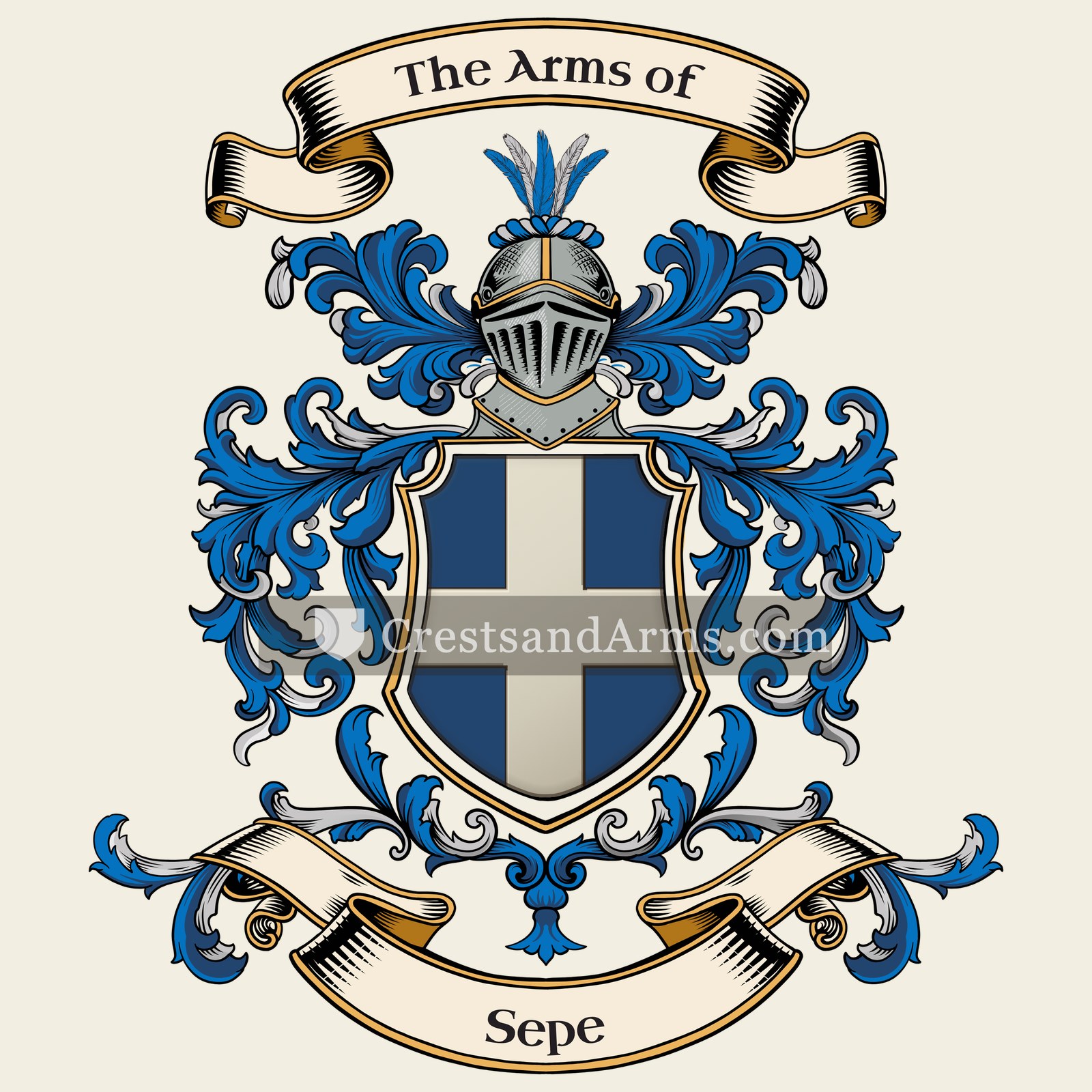 The Sepe coat of arms, drawn from the recorded blazon
