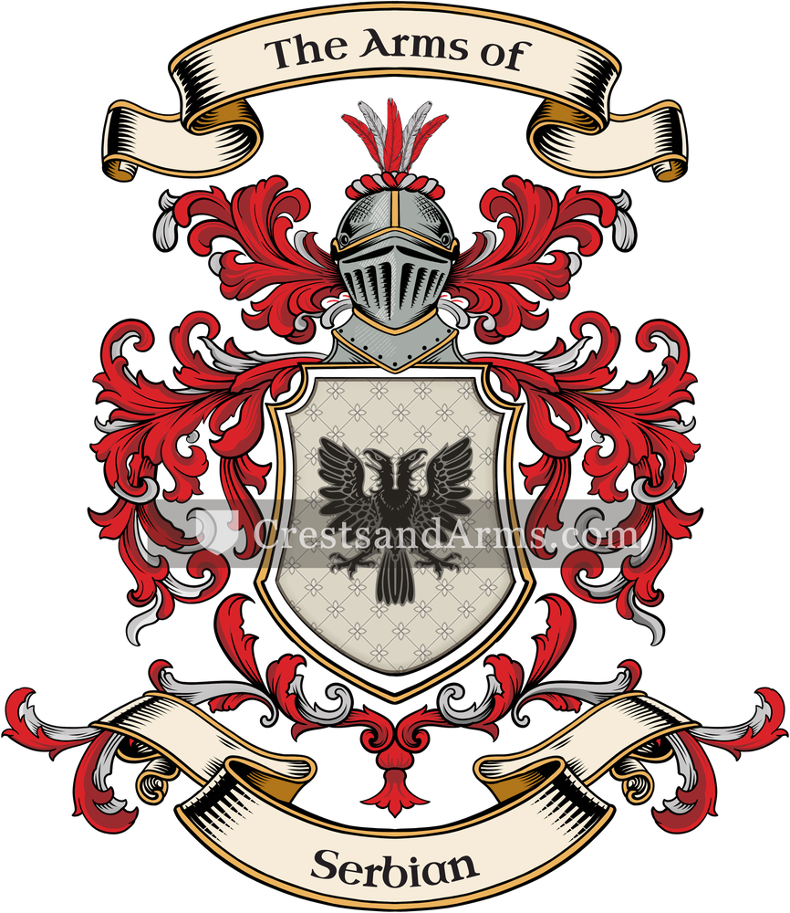 The Serbian coat of arms, drawn from the recorded blazon
