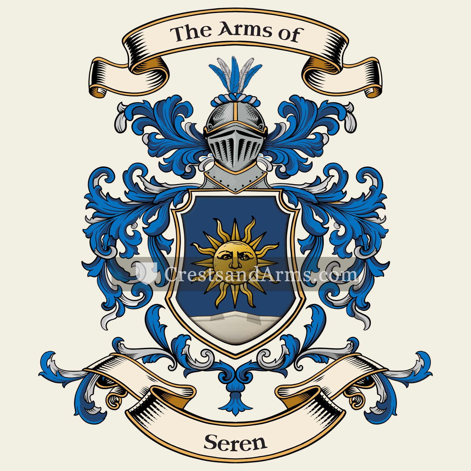 The Seren coat of arms, drawn from the recorded blazon