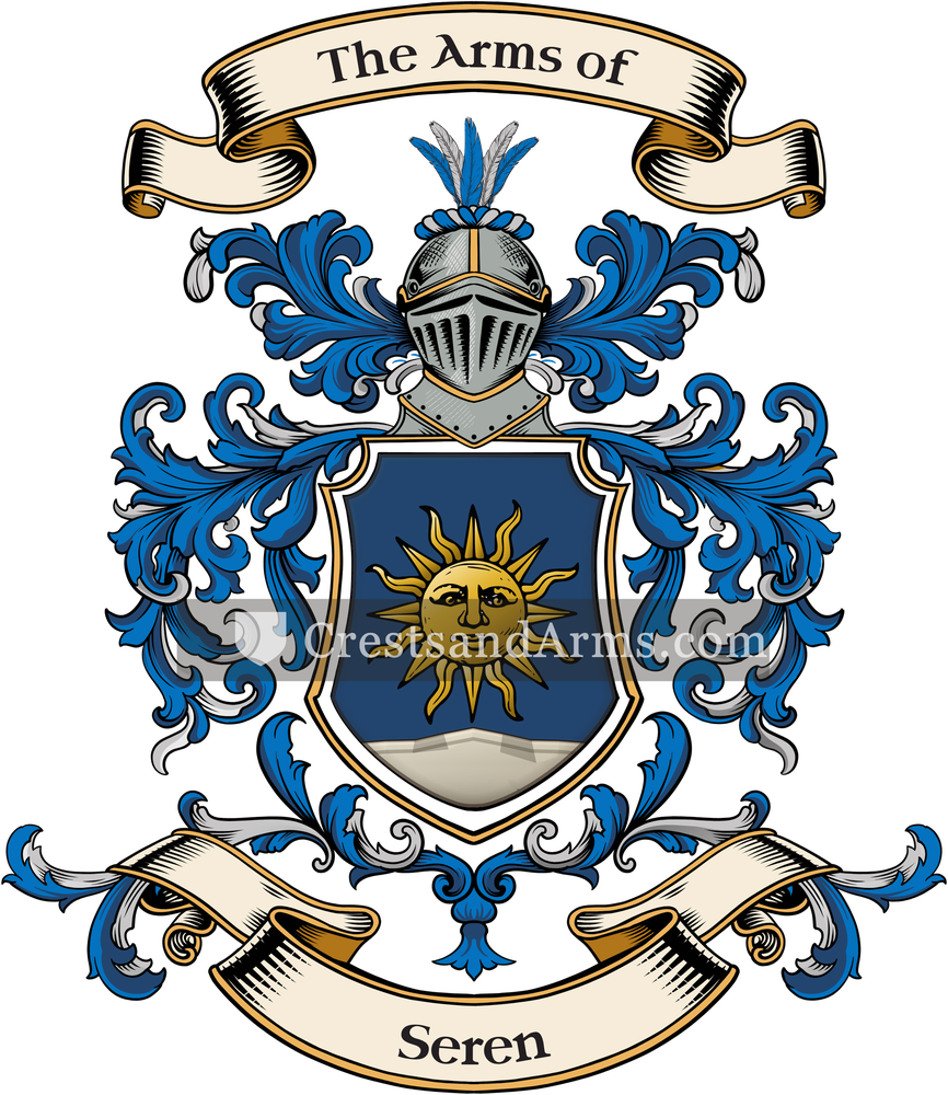 The Seren coat of arms, drawn from the recorded blazon