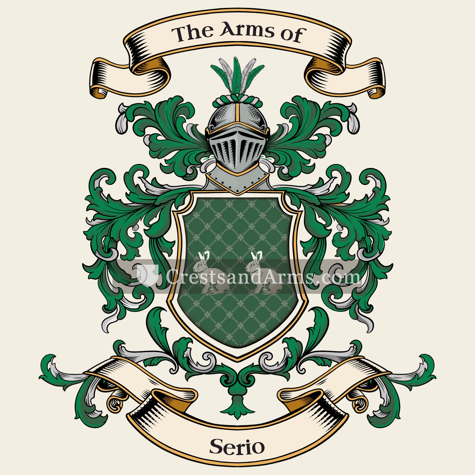 The Serio coat of arms, drawn from the recorded blazon