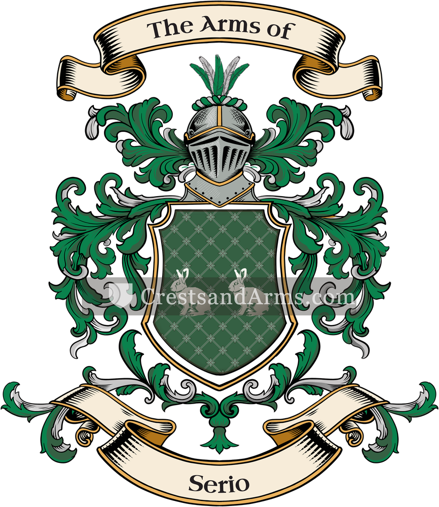 The Serio coat of arms, drawn from the recorded blazon