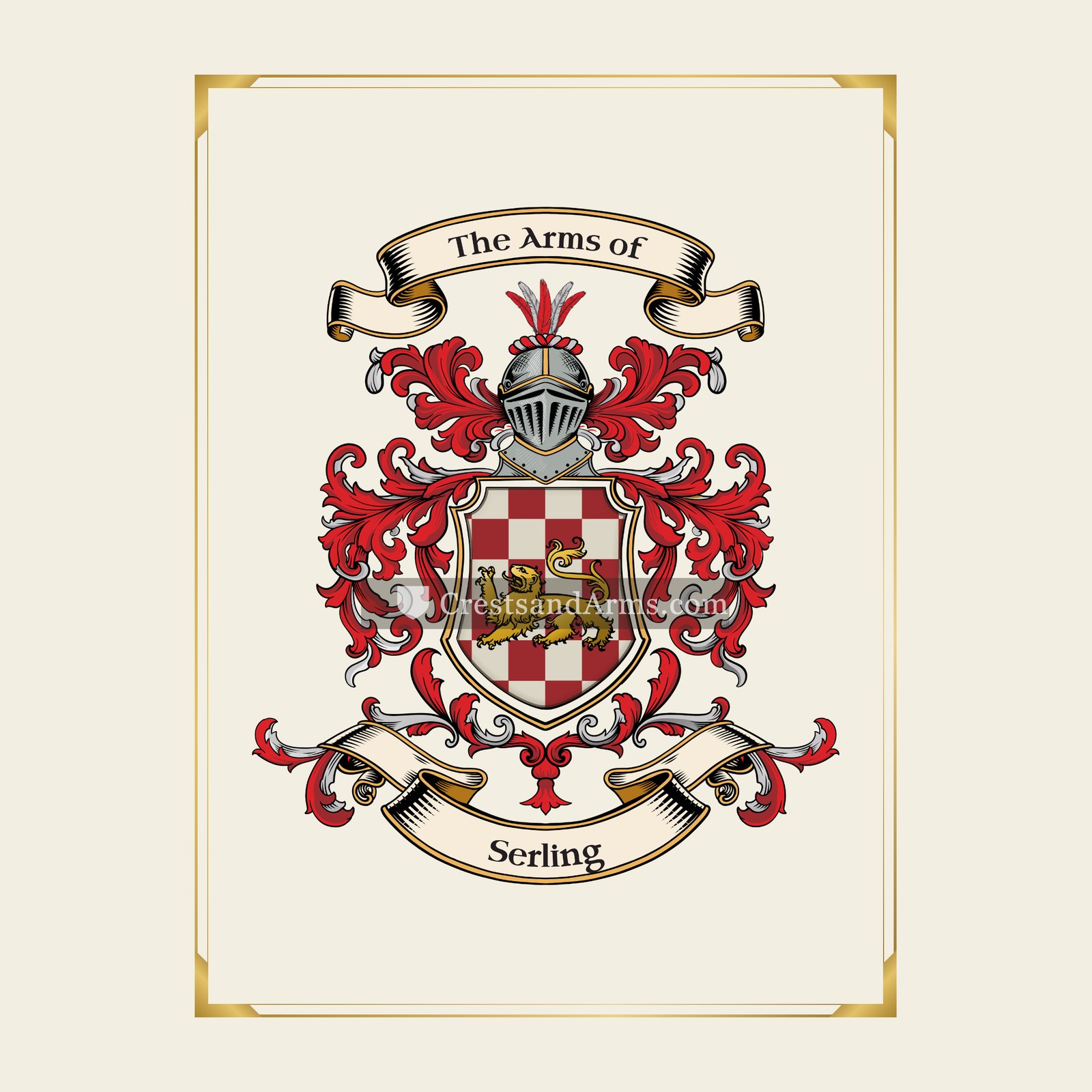 With gold border