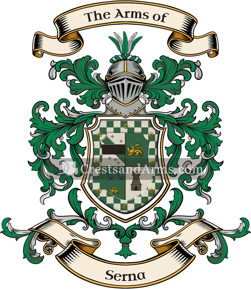 The Serna coat of arms, drawn from the recorded blazon