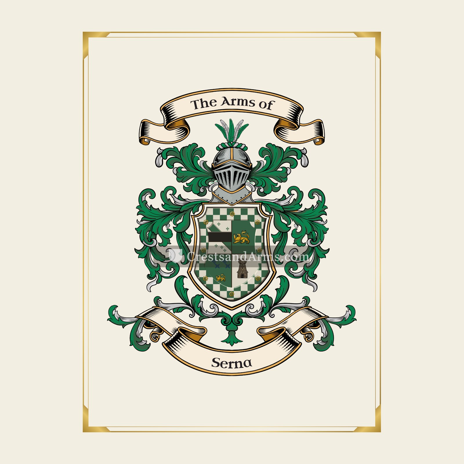 With gold border