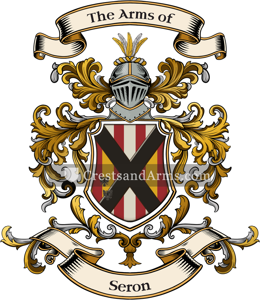 The Seron coat of arms, drawn from the recorded blazon
