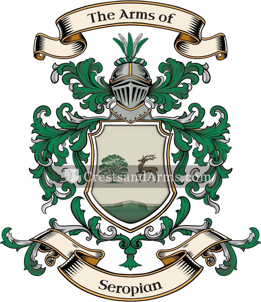 The Seropian coat of arms, drawn from the recorded blazon