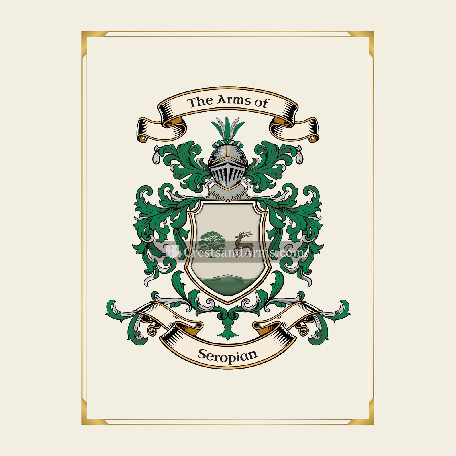 With gold border
