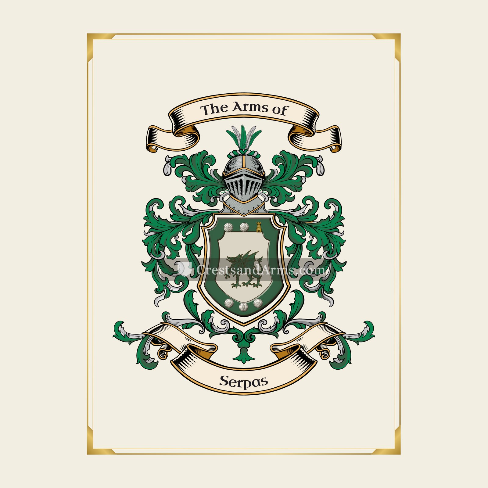 With gold border