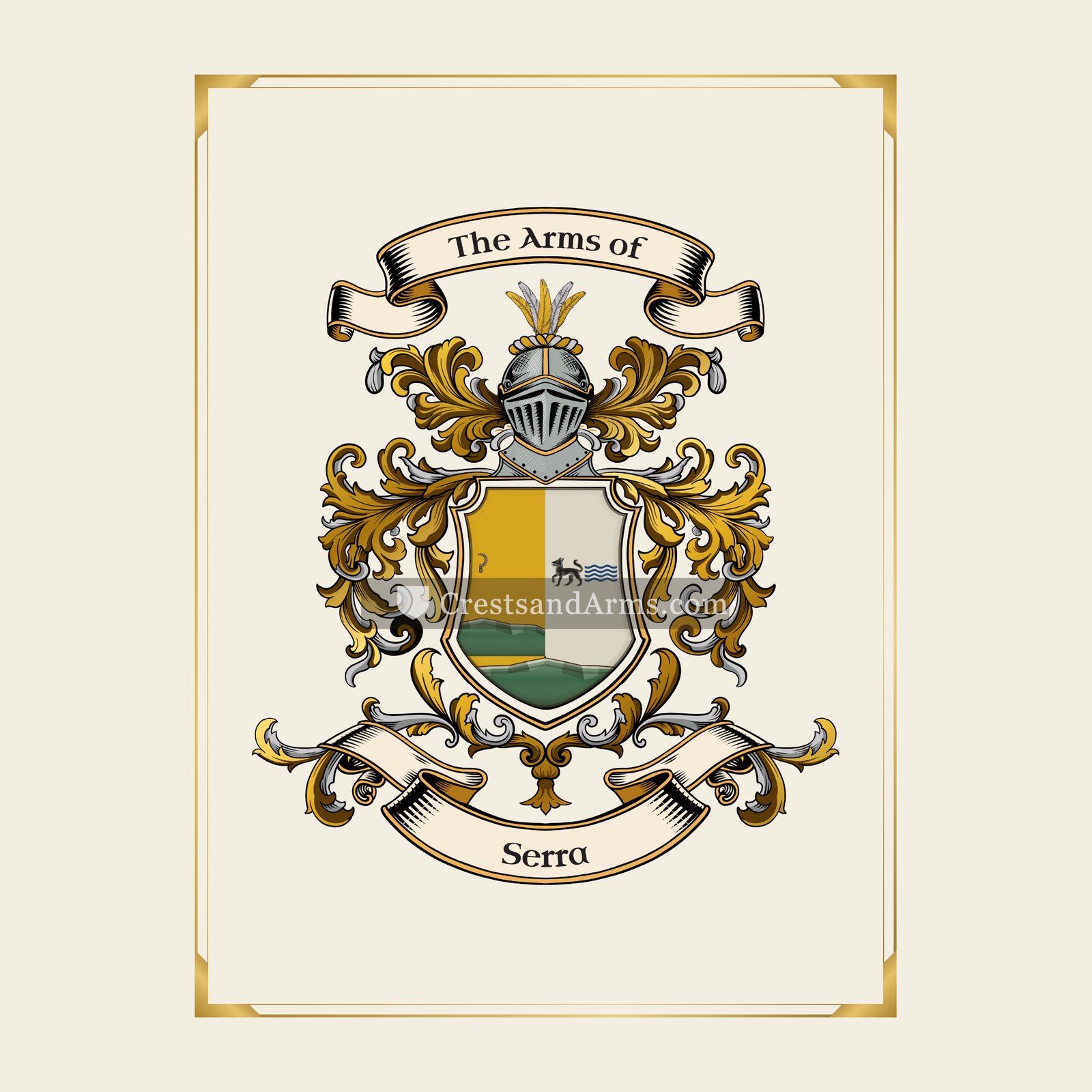 With gold border