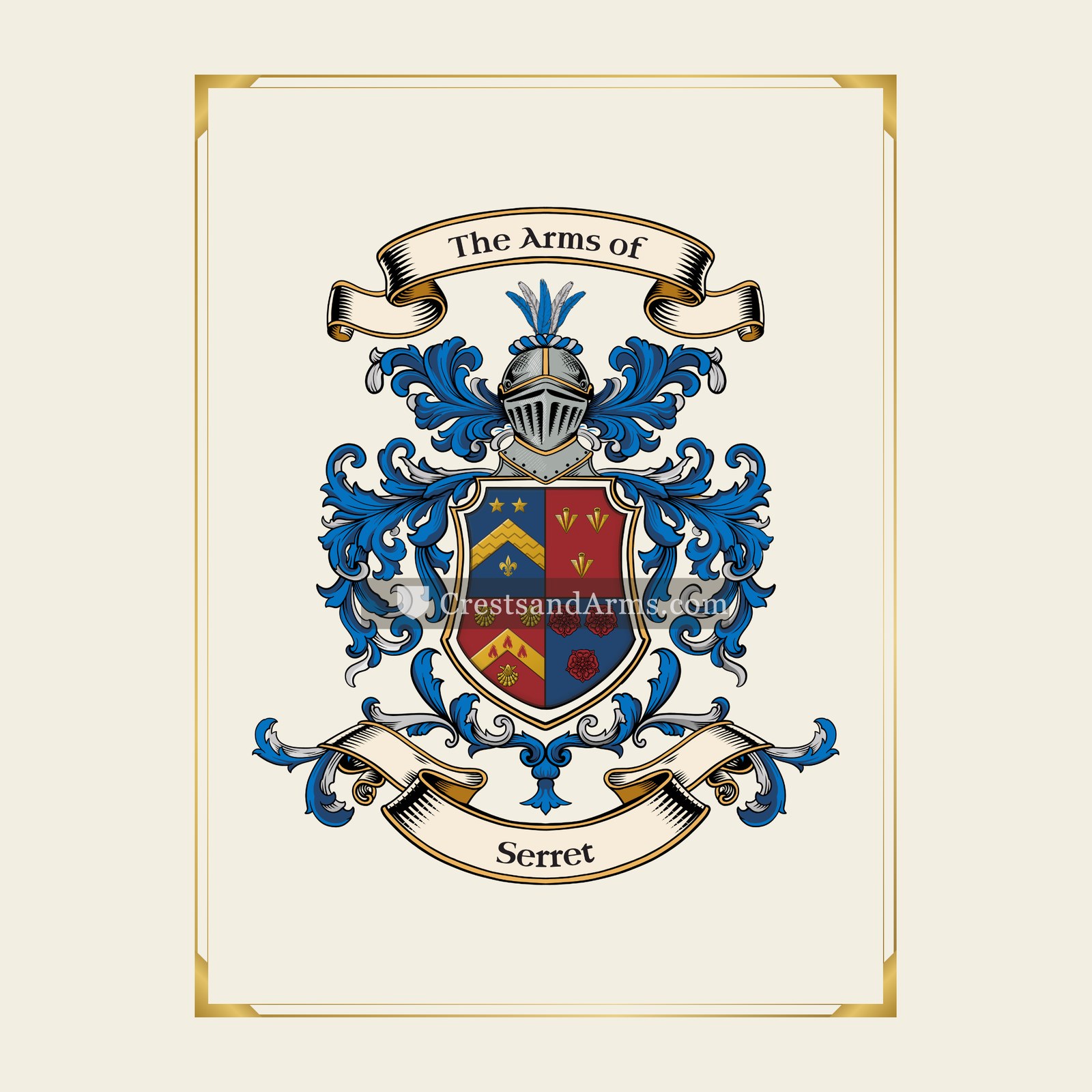 With gold border