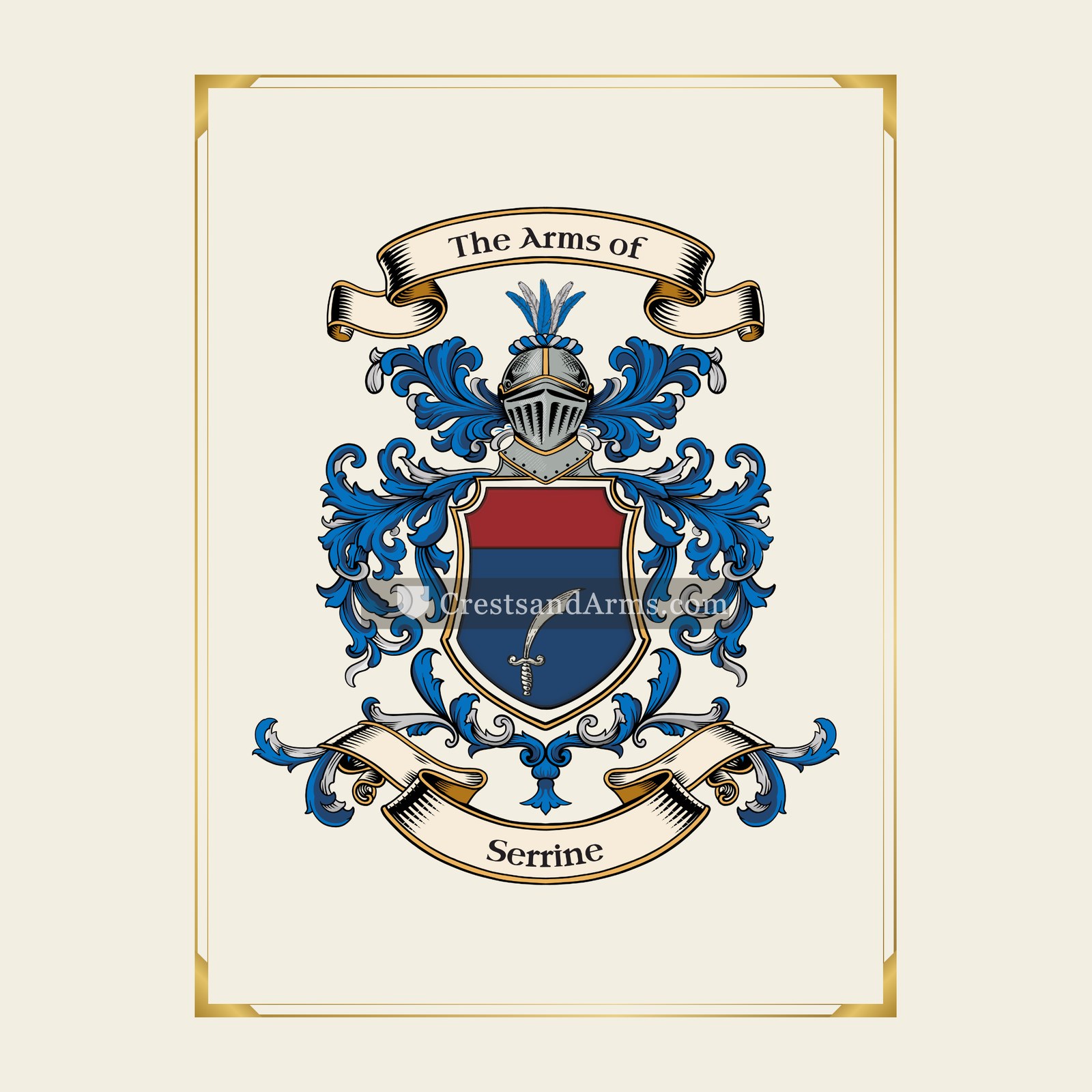 With gold border