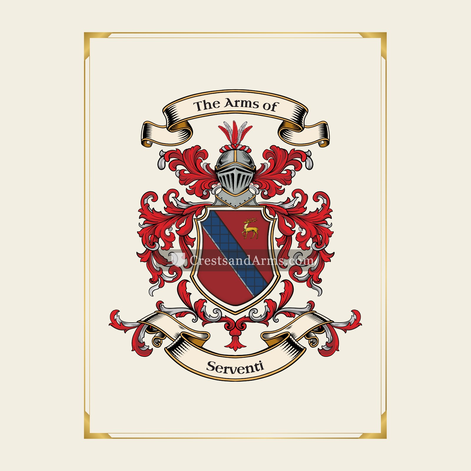 With gold border
