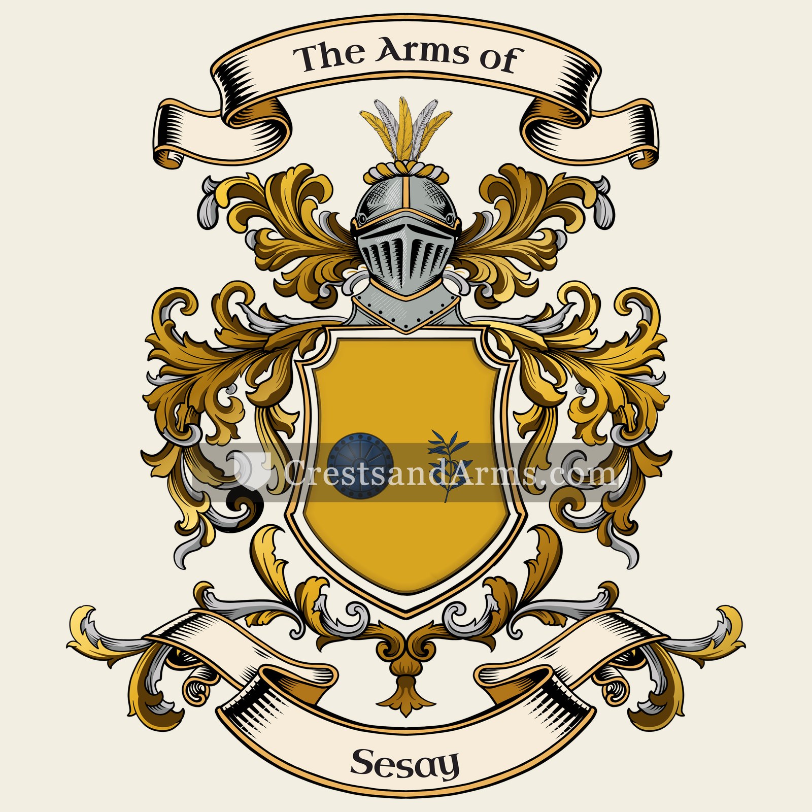 The Sesay coat of arms, drawn from the recorded blazon