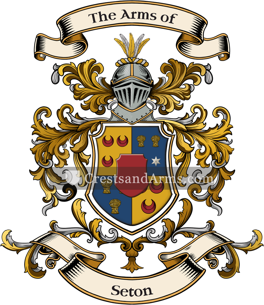 The Seton coat of arms, drawn from the recorded blazon