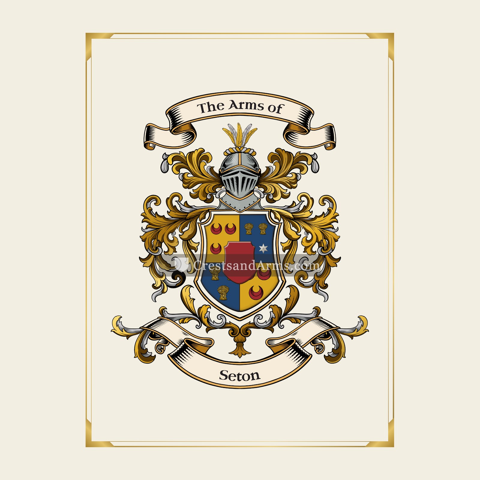 With gold border