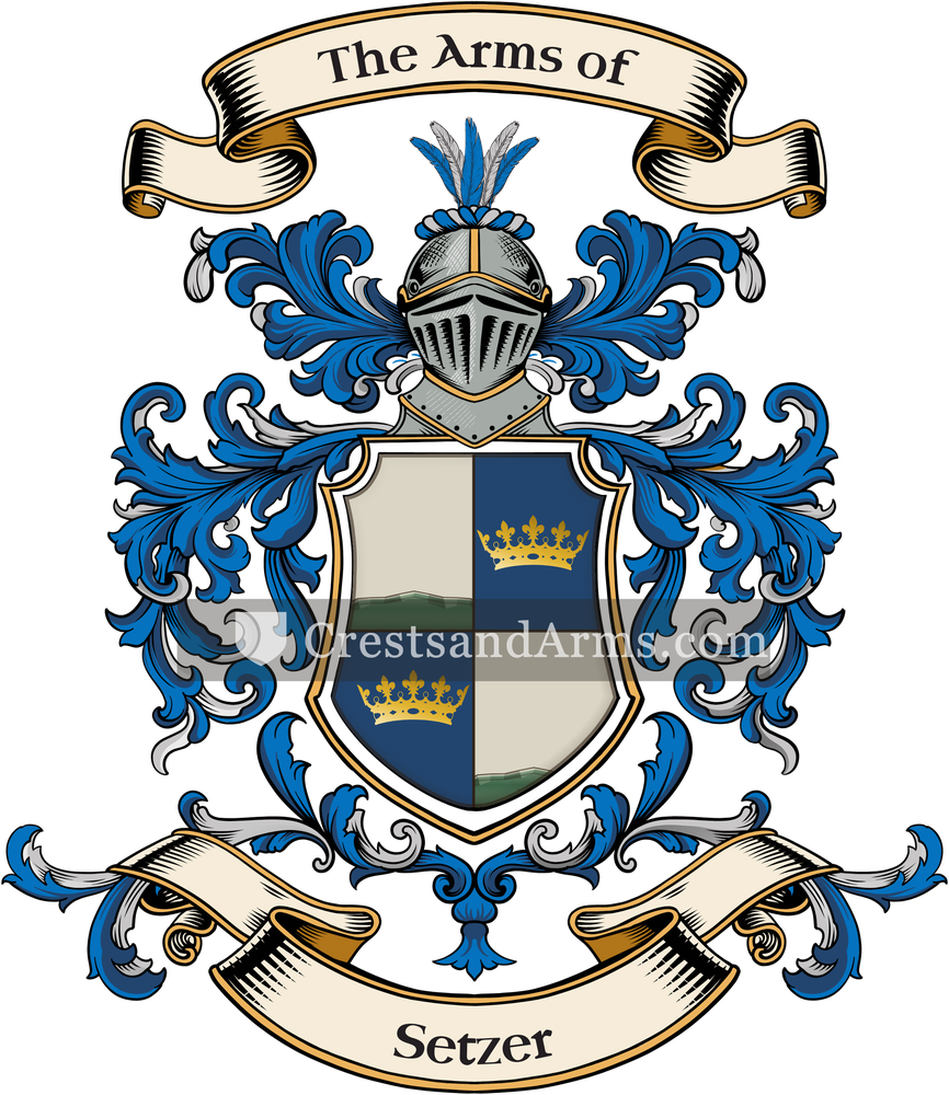 The Setzer coat of arms, drawn from the recorded blazon