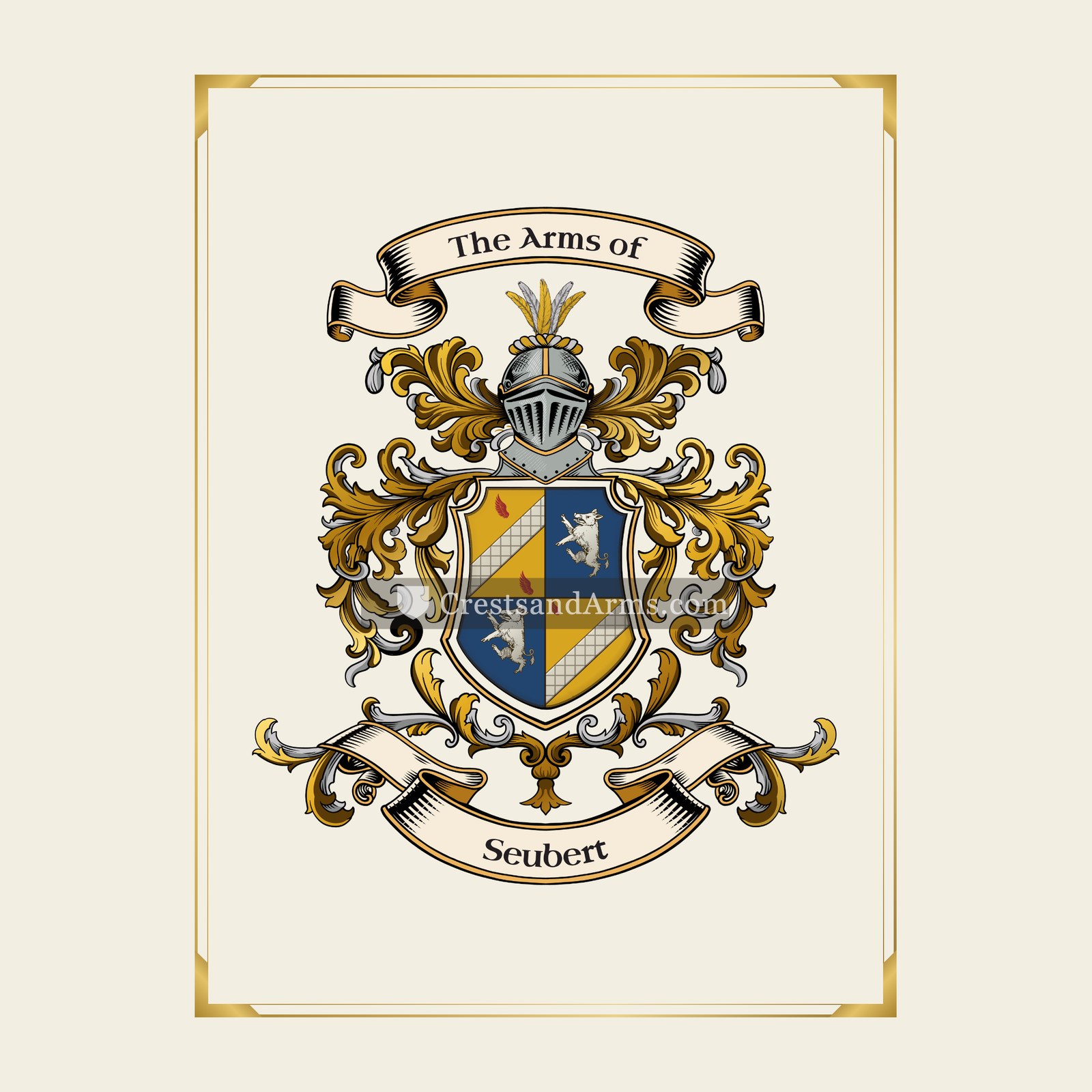 With gold border