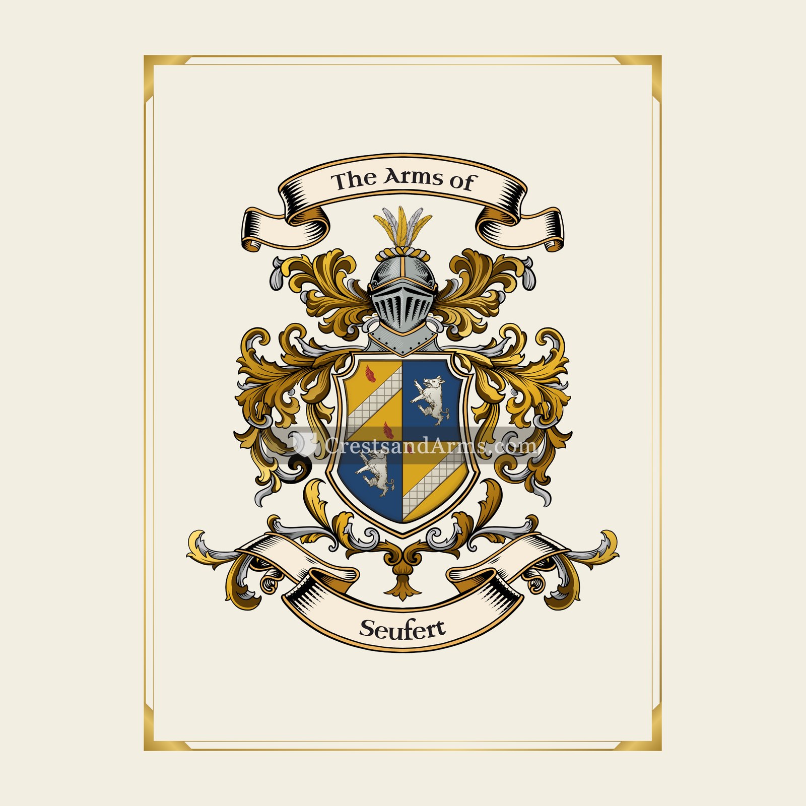With gold border