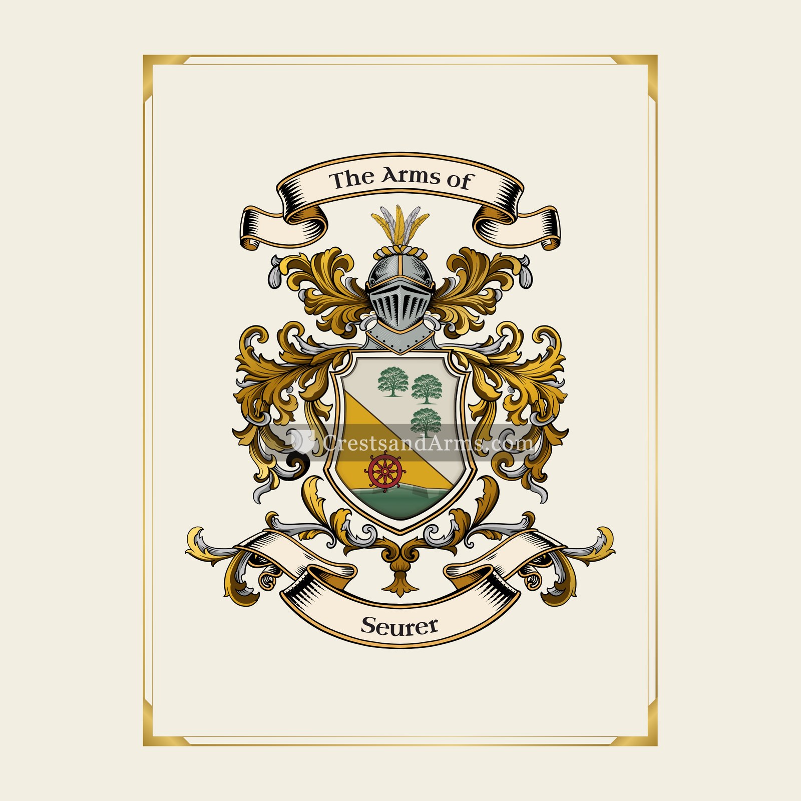 With gold border