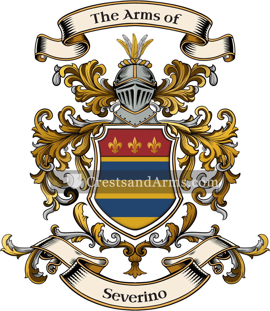 The Severino coat of arms, drawn from the recorded blazon