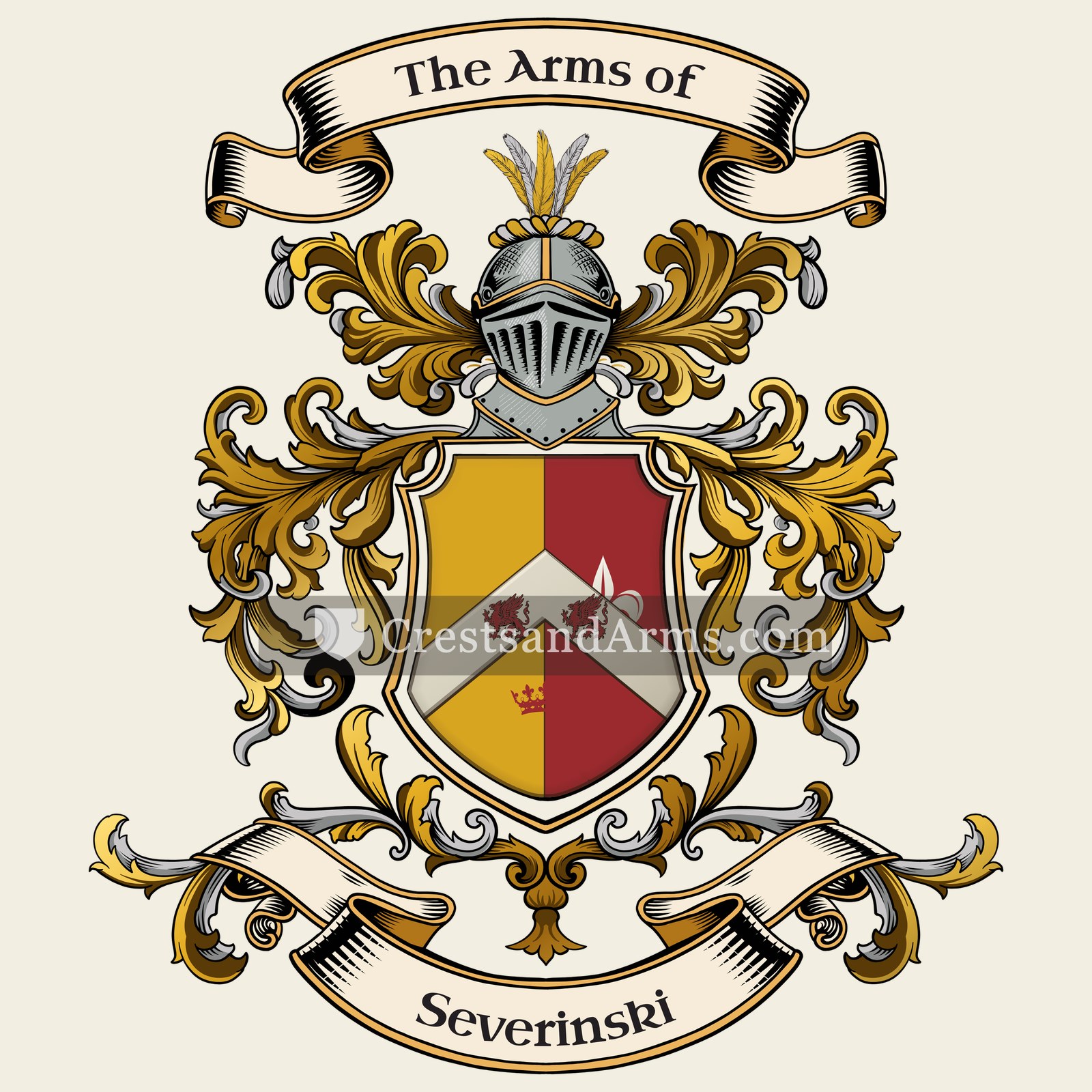 The Severinski coat of arms, drawn from the recorded blazon