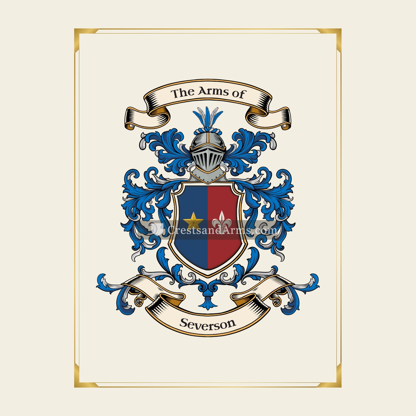 With gold border