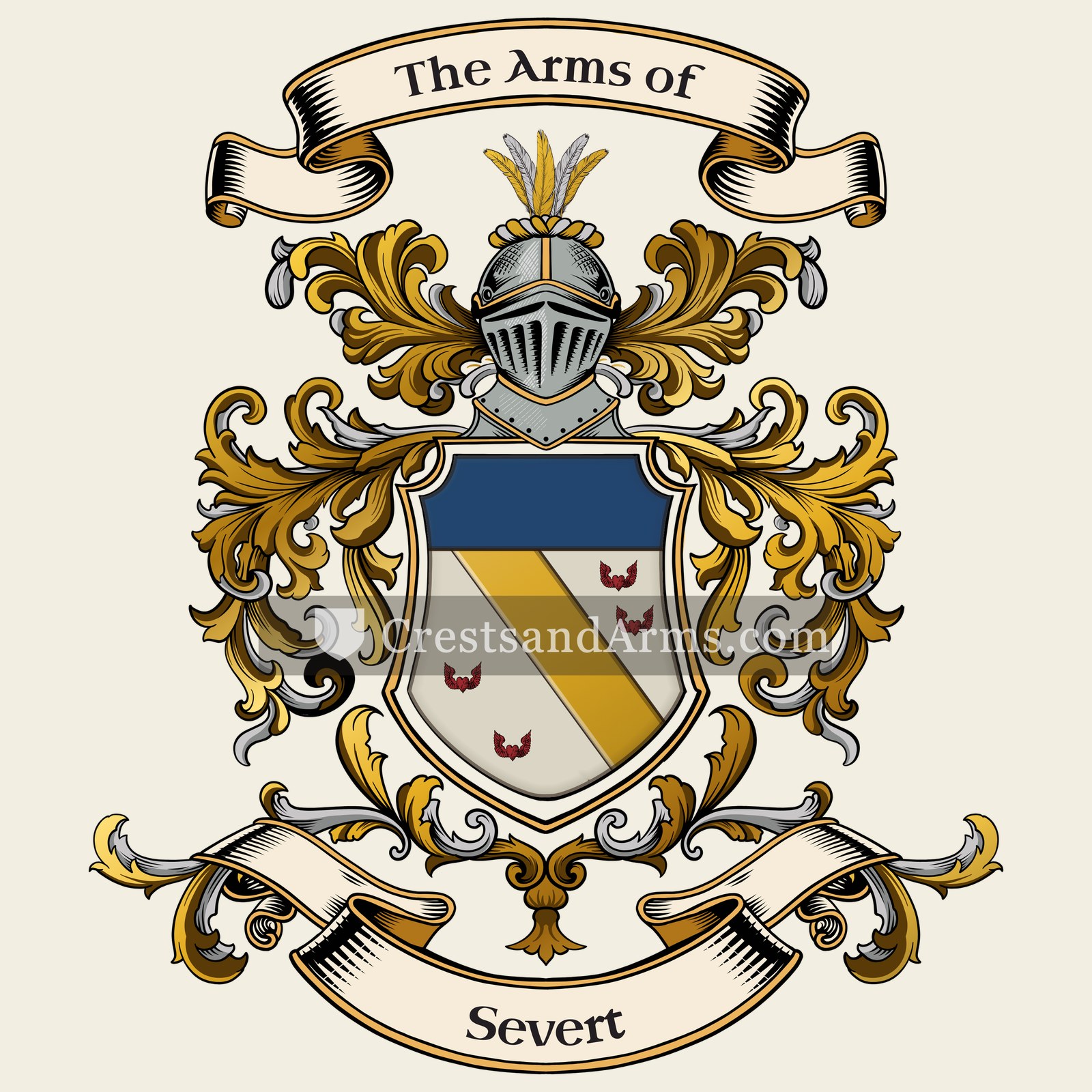 The Severt coat of arms, drawn from the recorded blazon