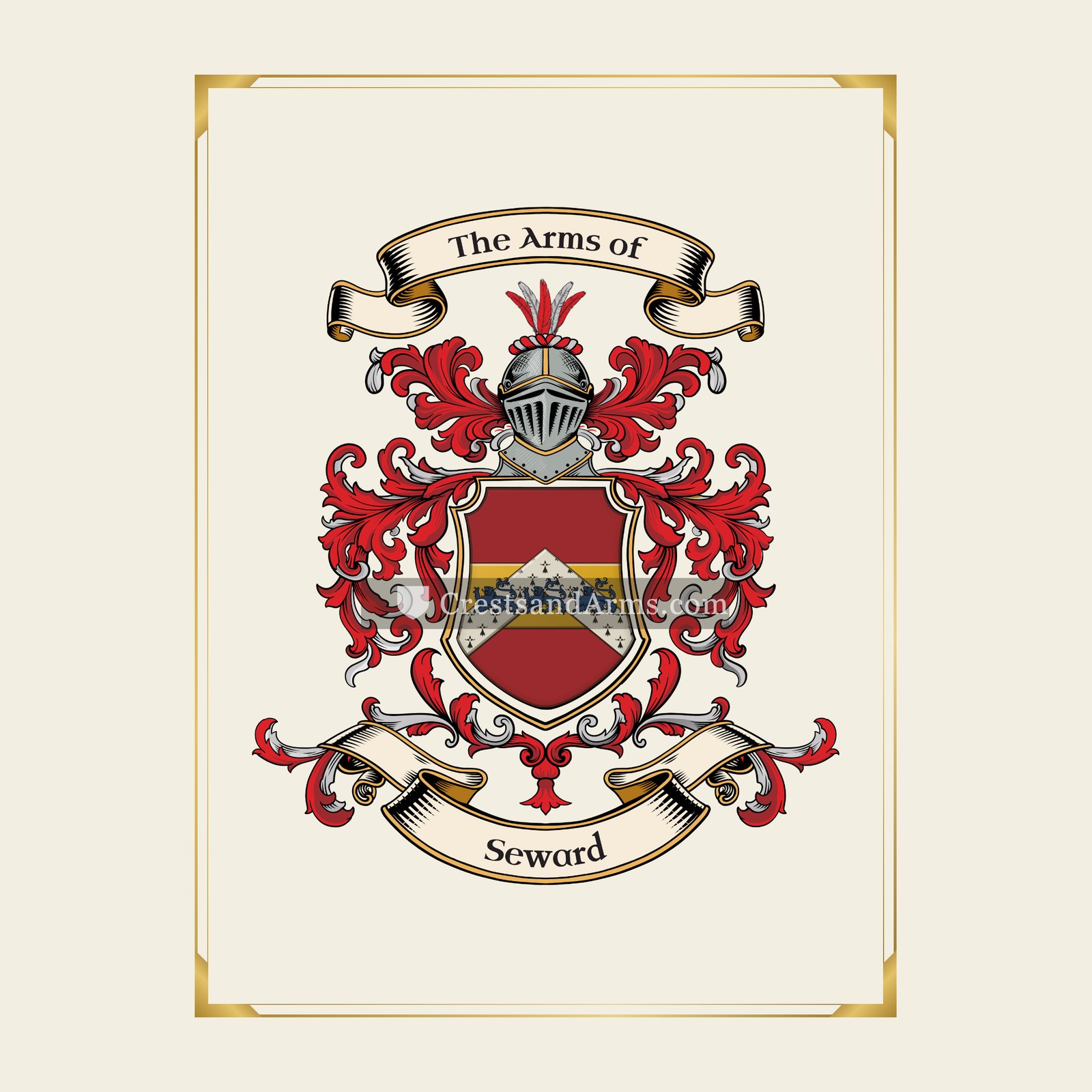 With gold border