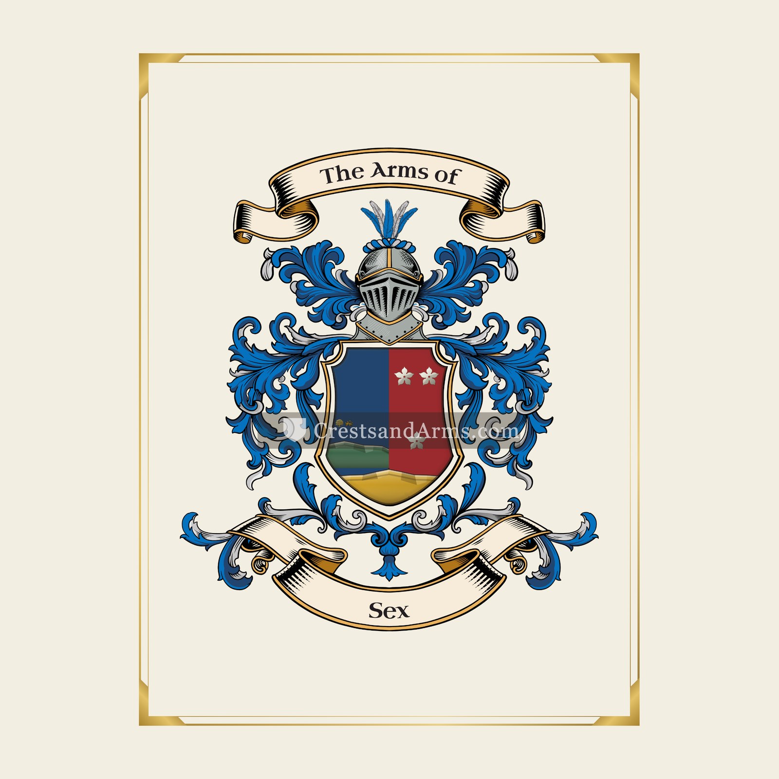 With gold border