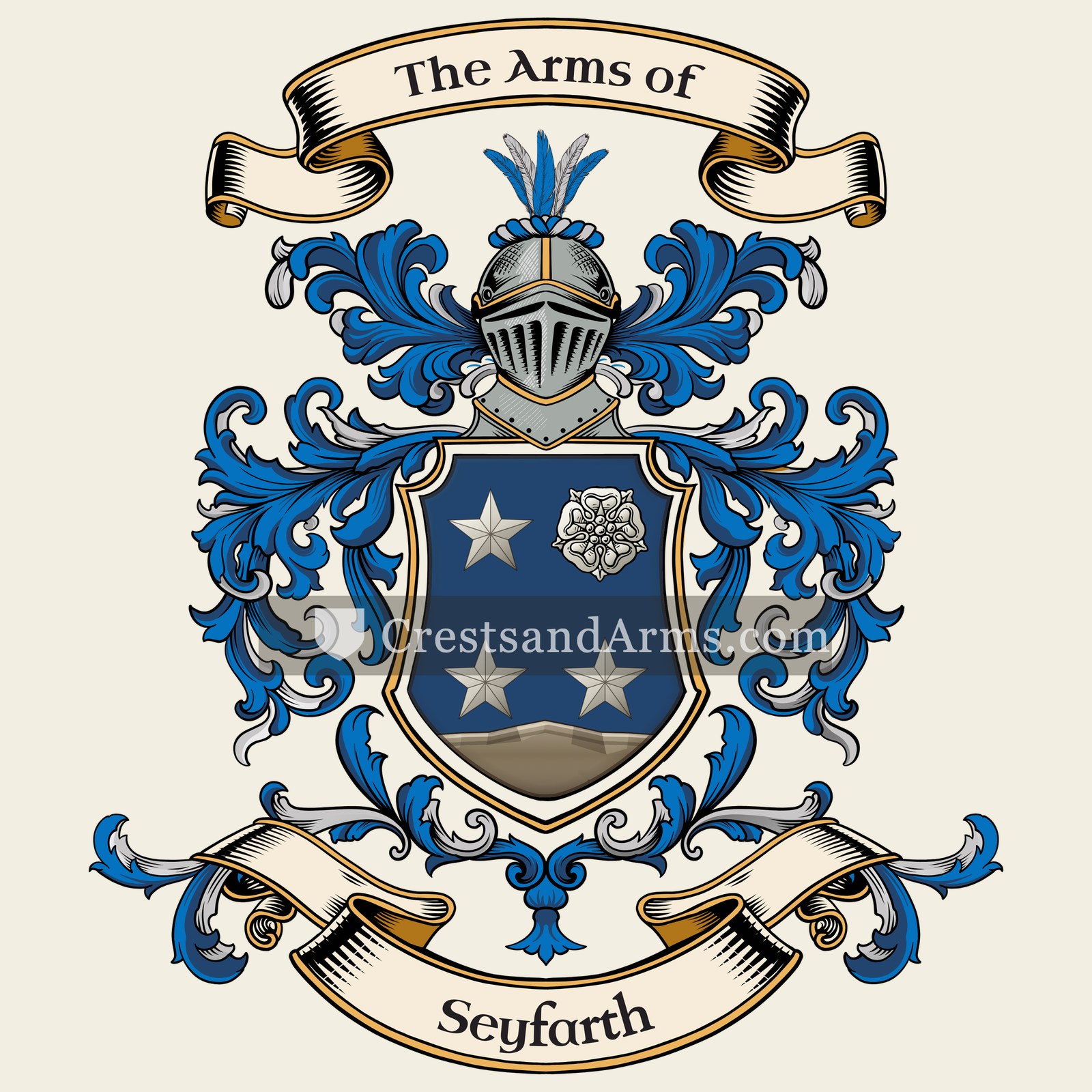 The Seyfarth coat of arms, drawn from the recorded blazon