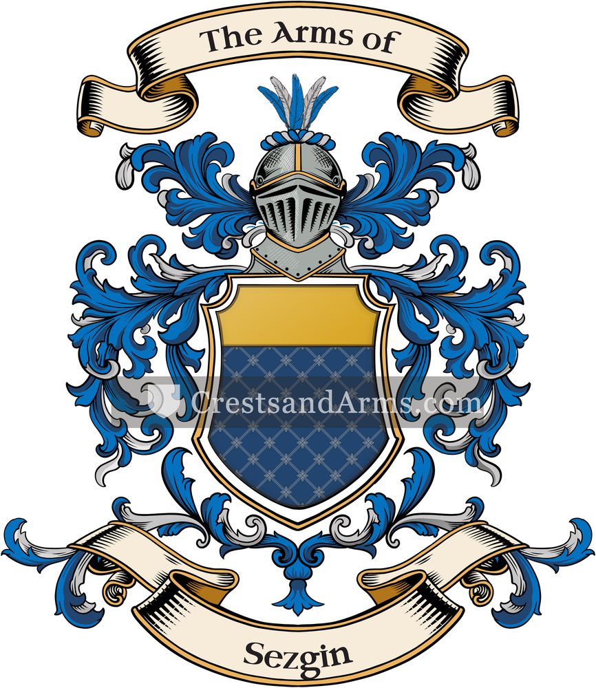The Sezgin coat of arms, drawn from the recorded blazon