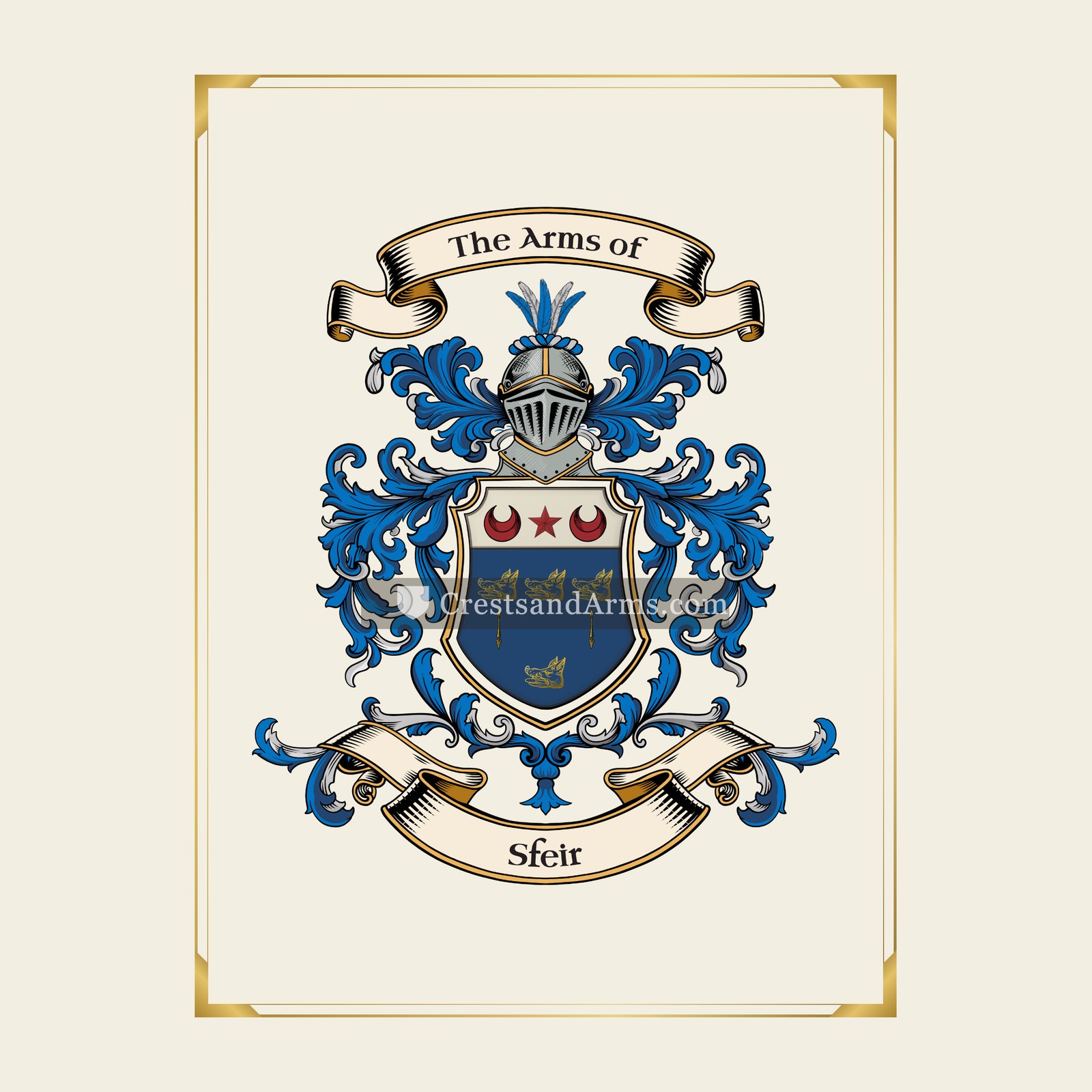With gold border