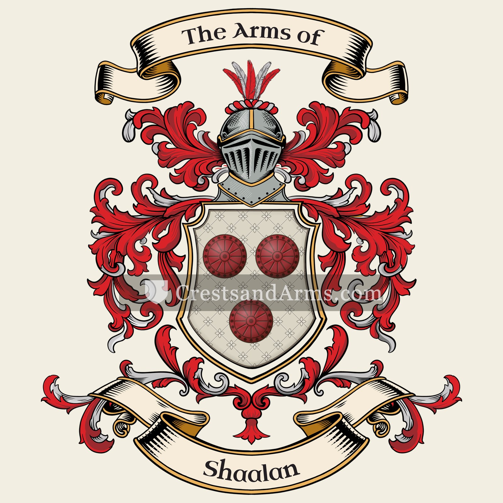 The Shaalan coat of arms, drawn from the recorded blazon