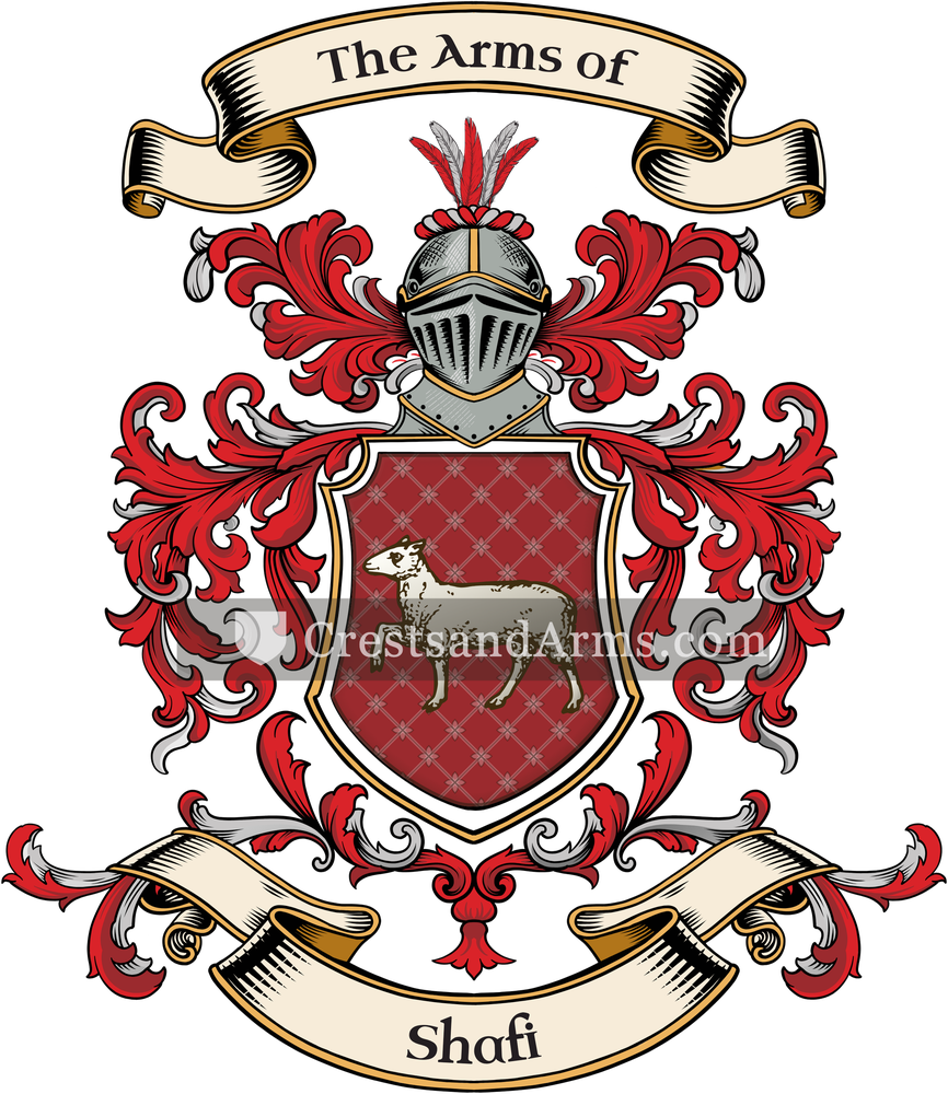 The Shafi coat of arms, drawn from the recorded blazon