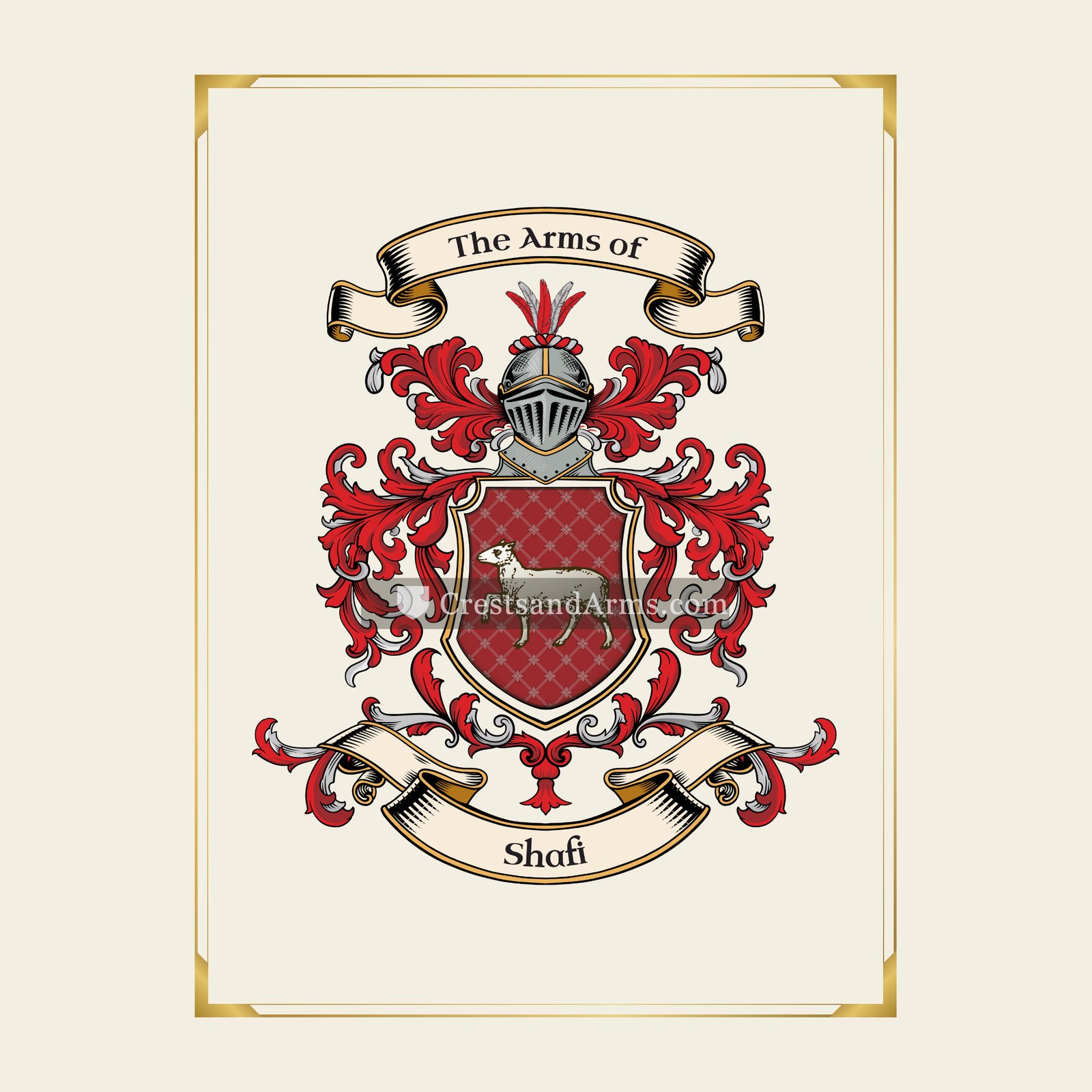 With gold border
