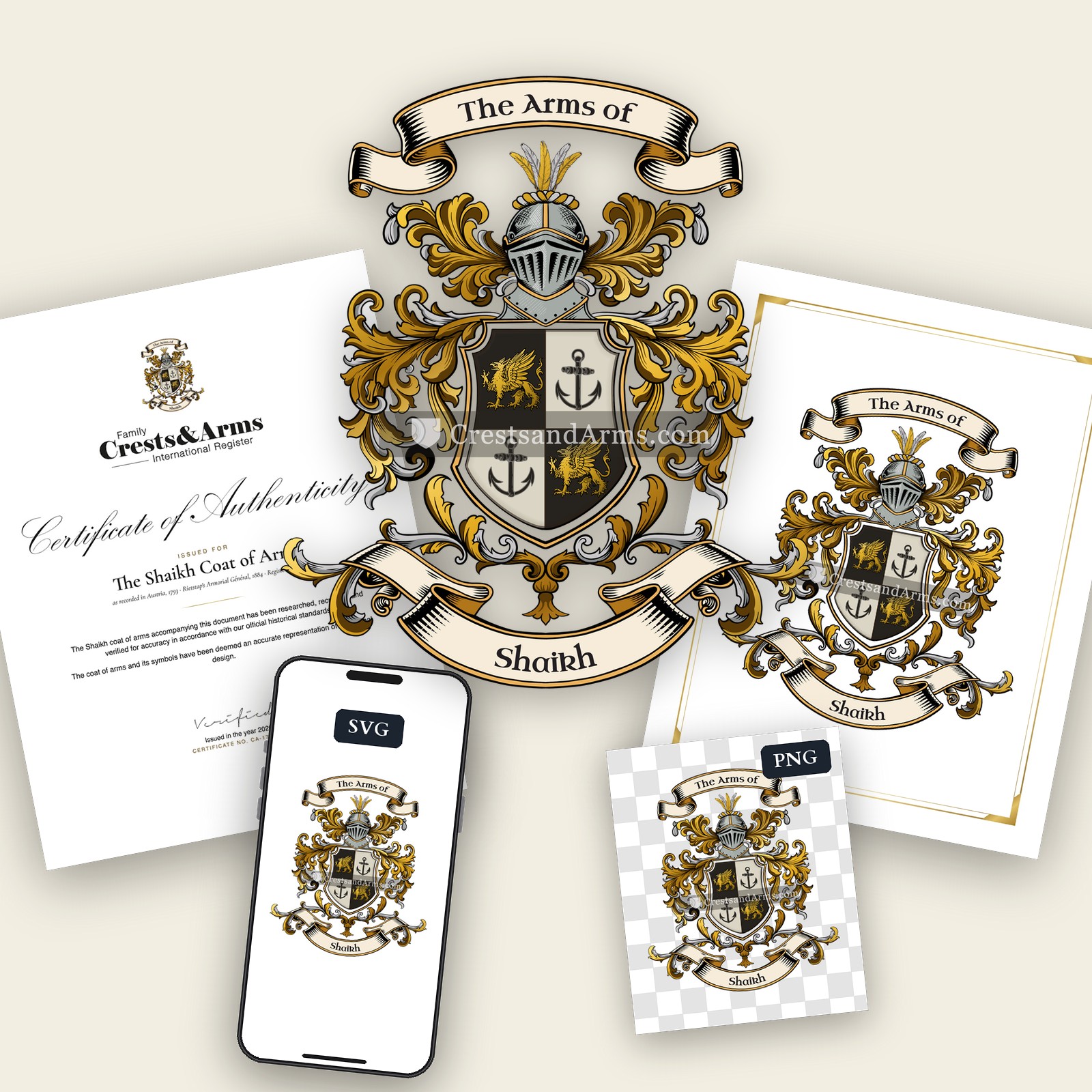 The Shaikh arms on the coat of arms — digital pack