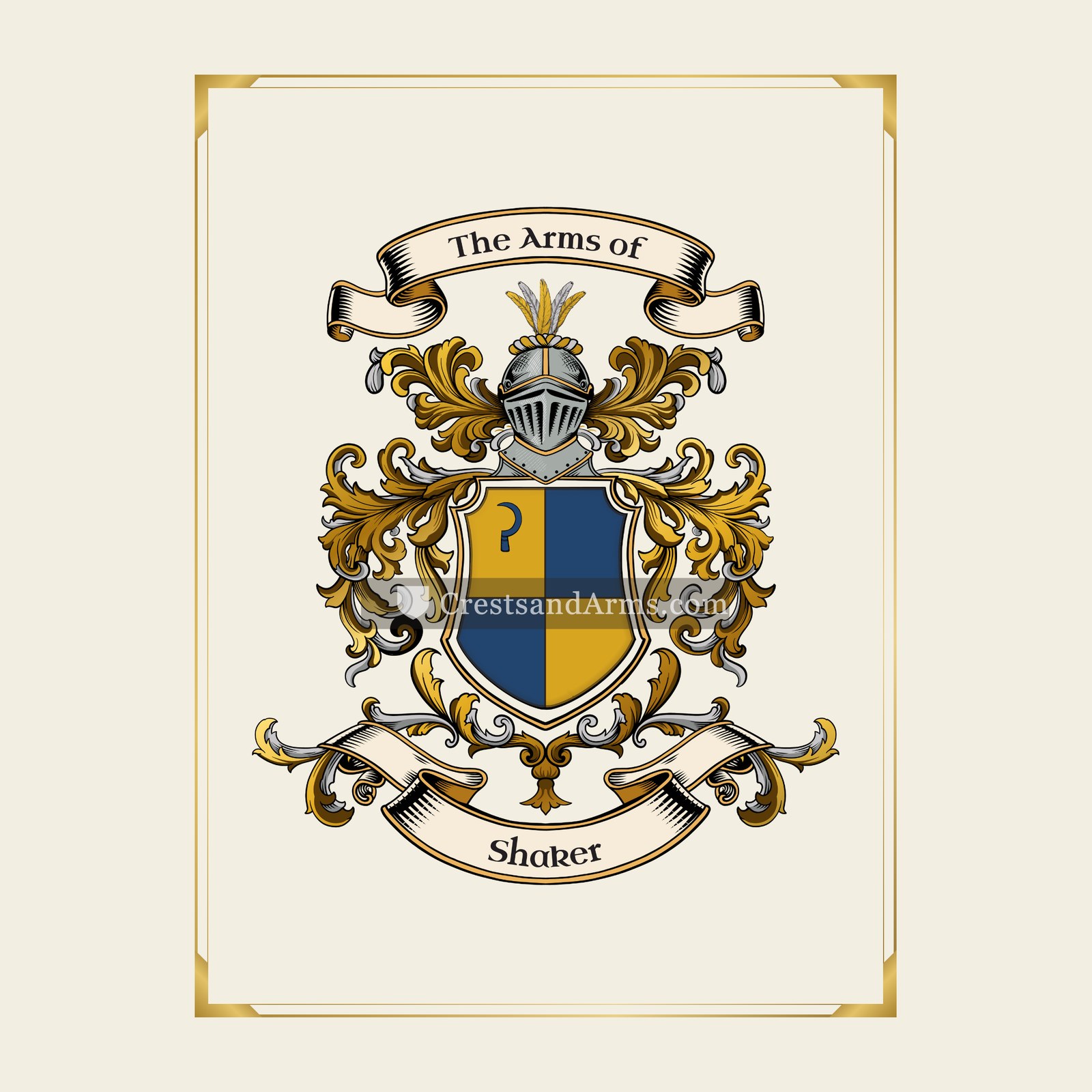 With gold border