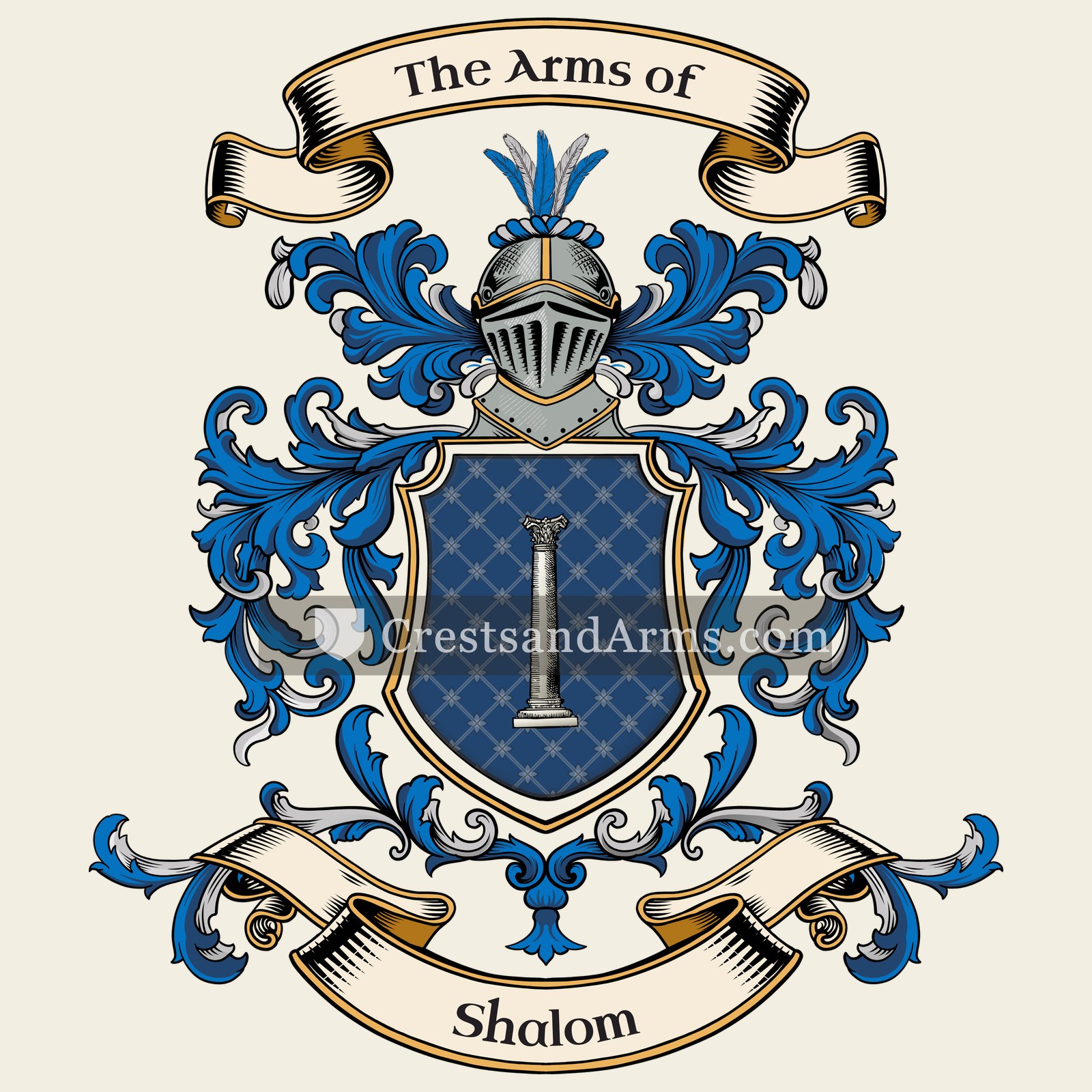 The Shalom coat of arms, drawn from the recorded blazon