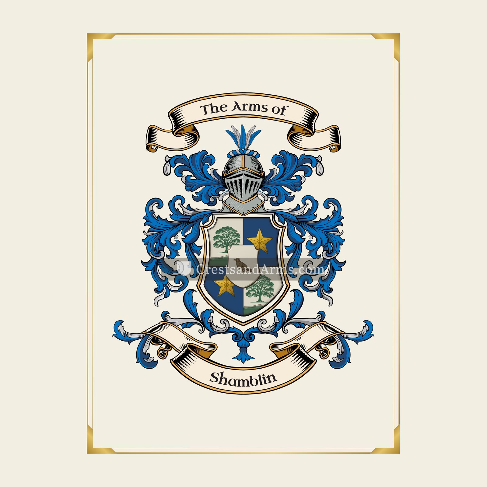 With gold border