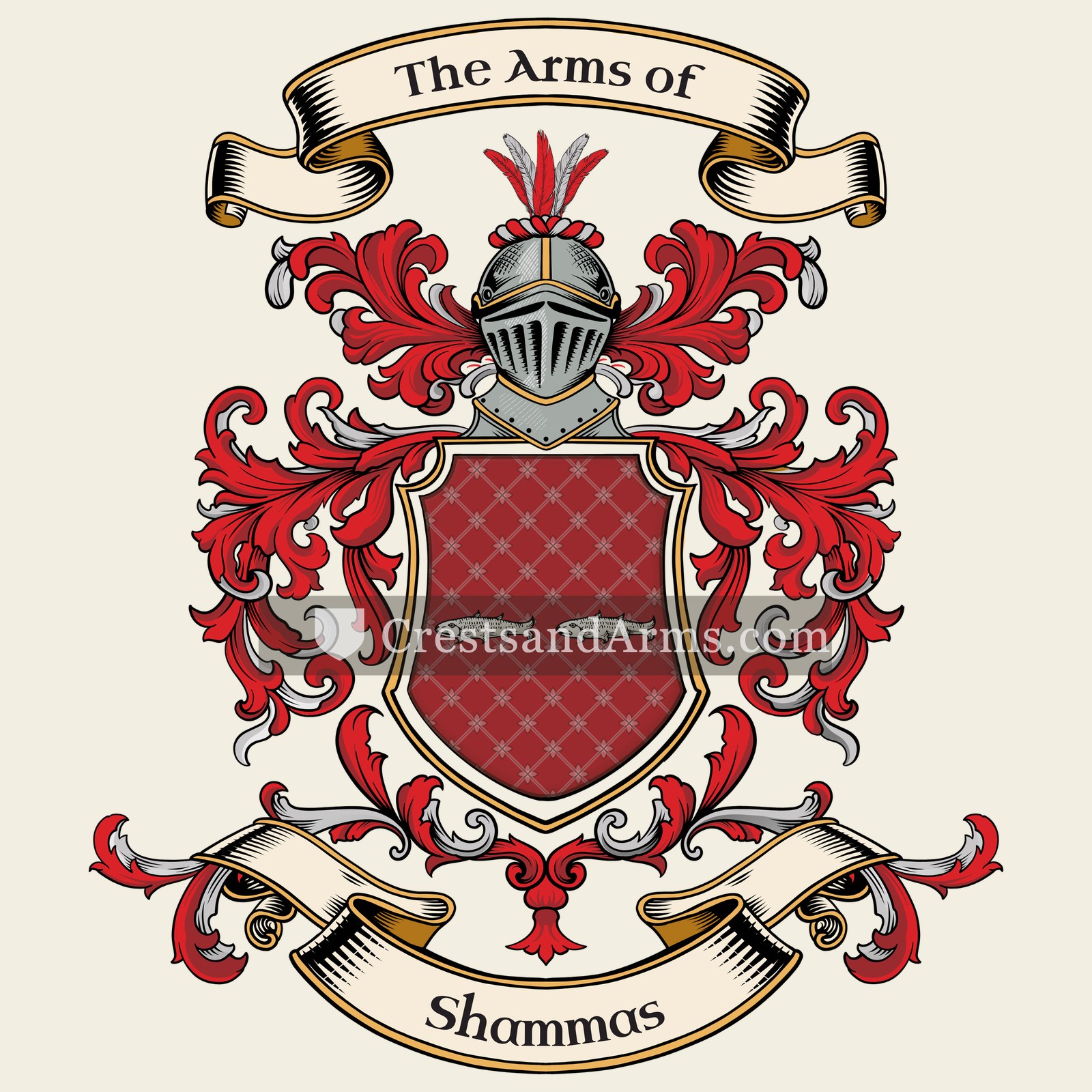The Shammas coat of arms, drawn from the recorded blazon